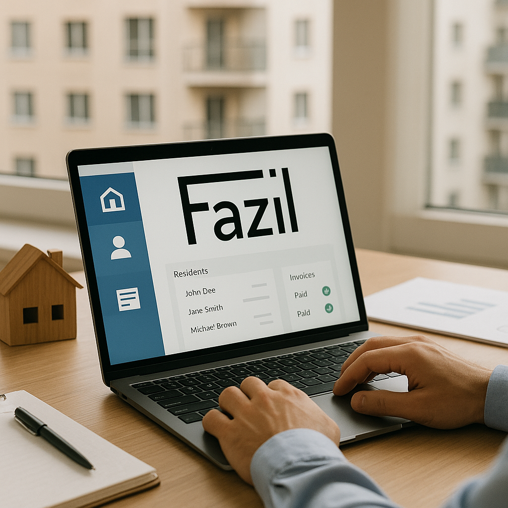 [Imagen de administrador de fincas usando Fazil en una tablet]
